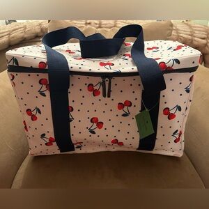 *New* Kate Spade Navy and Red Cherry Patterned Cooler Bag